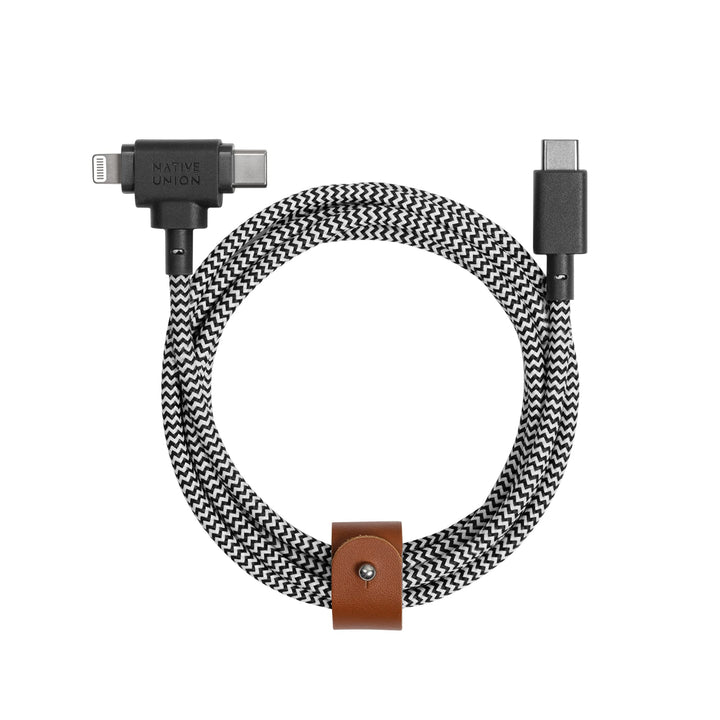 Native Union Belt Cable Duo – 1,5 m Universal-Ladekabel mit Ultra-Starkem Geflechtschlauch – Aus Rec