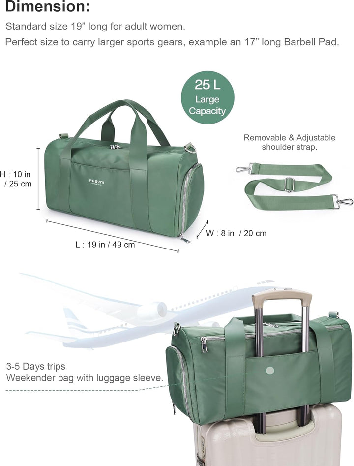 19 Zoll Sporttasche Reisetasche für Damen und Herren,wasserdichte Handgepäcktasche,Trainingstasche f