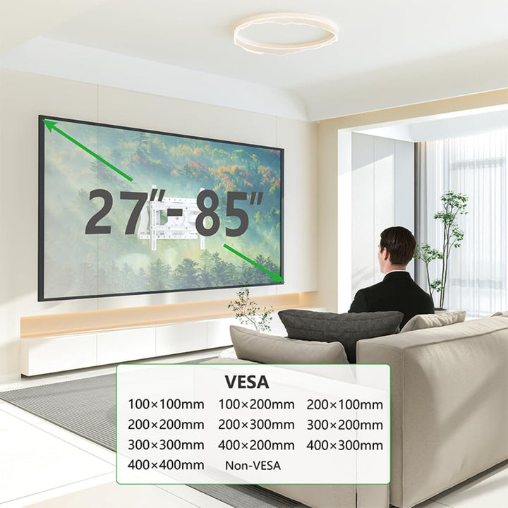 XTRARM TiTon F 80 cm Wandabstand, TV Wandhalterung, Langer Schwenkarm, neigen, schwenken, rotieren,