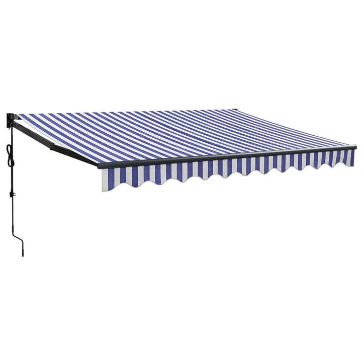 vidaXL Elektrische Markise mit Kurbel Blau und Weiss 3x2,5 m 3 x 2.5 m Blau und Schwarz, 3 x 2.5 m B