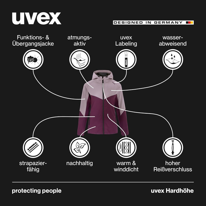 Uvex Hardhöhe - Softshelljacke für Damen - Funktions- & Übergangsjacke - wasserabweisend, atmungsakt