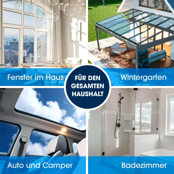 CLEANmaxx Fensterreiniger 7er Set | Einfaches & effektives Putzen | Fensterputzer Komplett-Set mit E