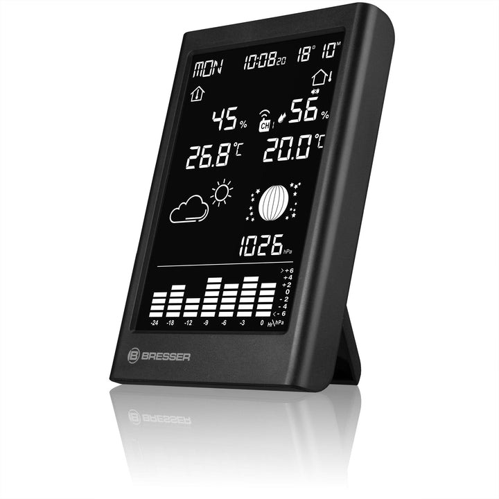 Bresser Funk-Wetterstation mit Aussensensor Wettervorhersage Thermo-Hygro Barometer Display