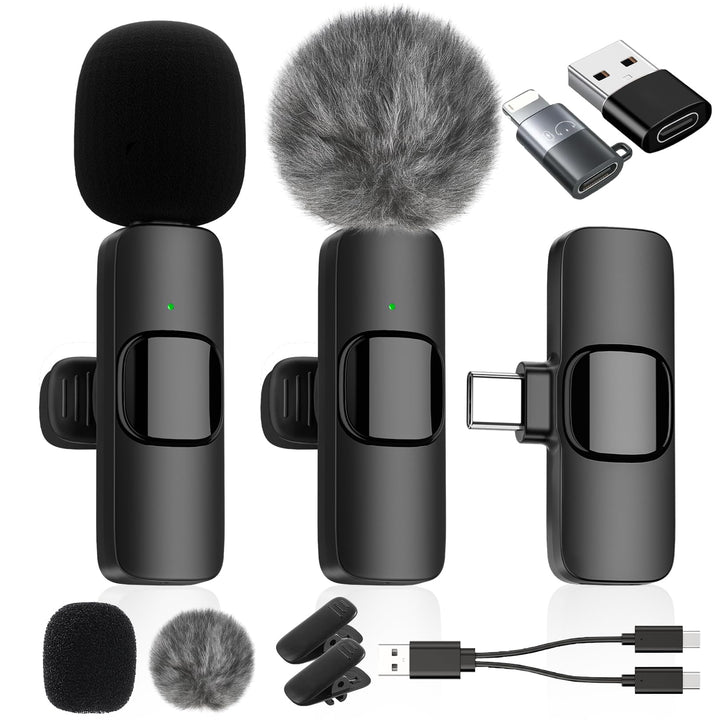 Lavalier Mikrofon Kabellos kompatibel mit iPhone/iPad/Android-Handy/Laptop, Plug-Play Wireless Anste