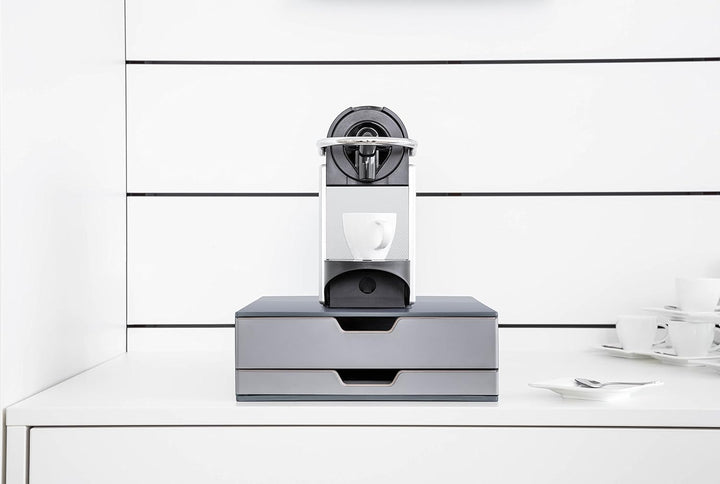 Durable Coffee Point Box S Aufbewahrungsbox (mit 2 Schubladen für Kaffee/Tee, Cateringbox für Kaffee