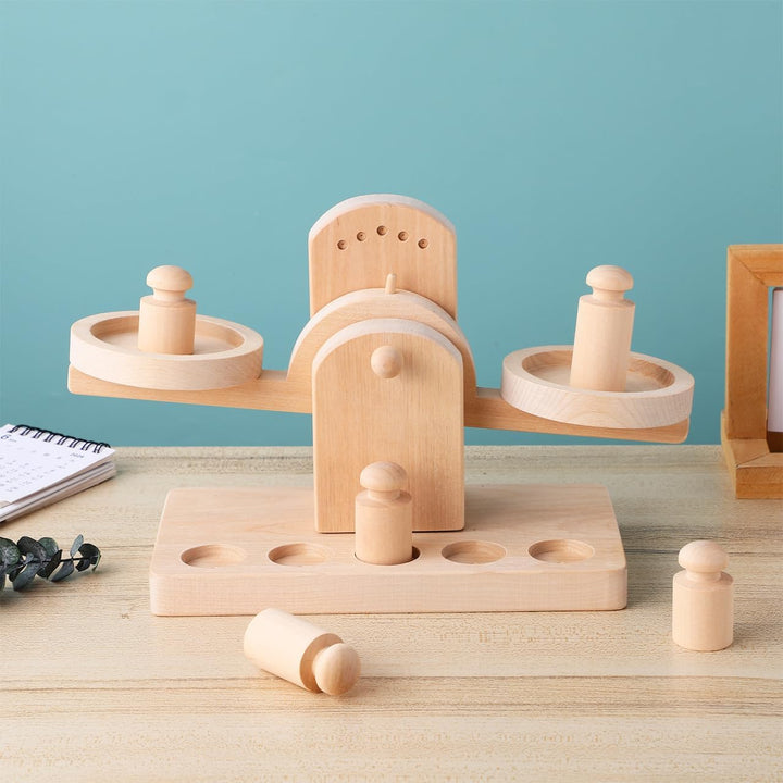 ibasenice Holzwaage Kinder Spielzeug, Montessori Lernspielzeug für Gleichgewicht & Gewicht, Pädagogi
