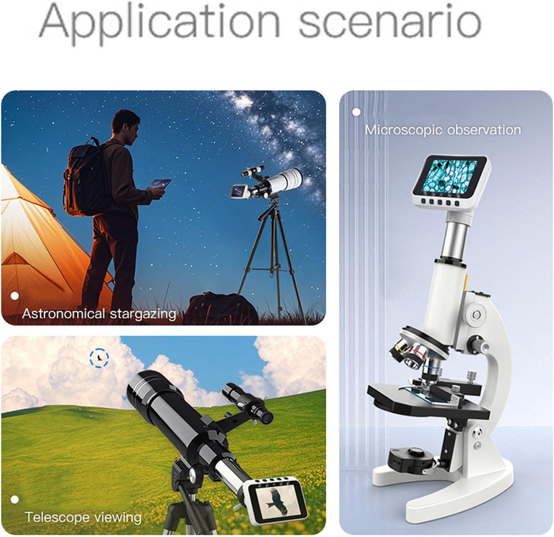 Denash WiFi Teleskopkamera Okular, Kabelloses 2,8 Zoll Display, 1080P Videorecorder für Astrofotogra