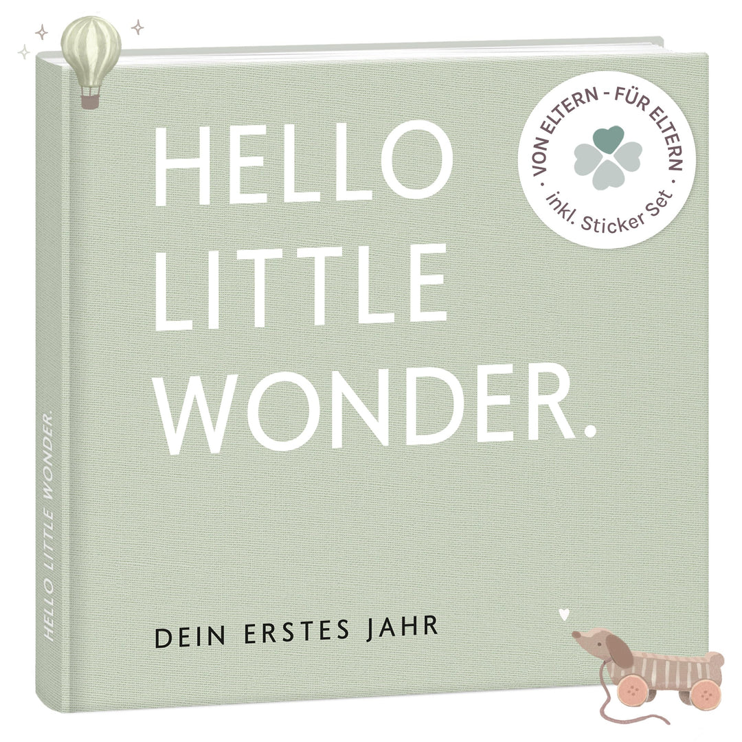 mintkind® Babytagebuch mein erstes Jahr Babyalbum Erinnerungsbuch Baby Coffee Table Edition Leinenei