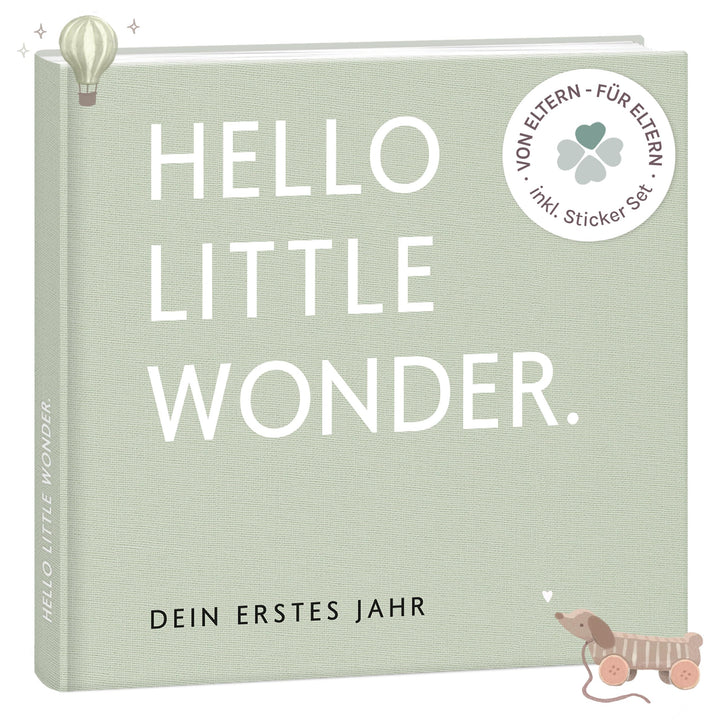 mintkind® Babytagebuch mein erstes Jahr Babyalbum Erinnerungsbuch Baby Coffee Table Edition Leinenei