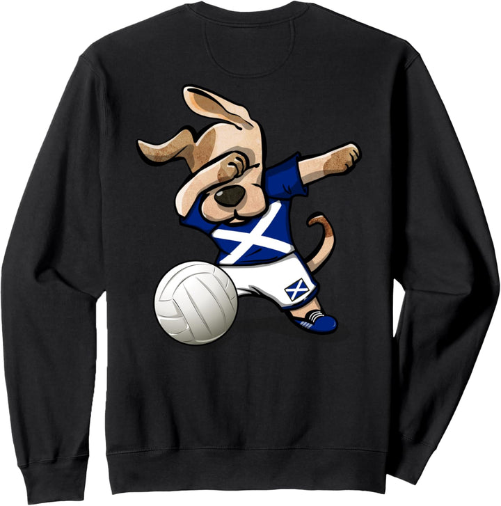 Dabbing Dog Schottland Volleyball Fans Trikot Schottische Flagge Sweatshirt