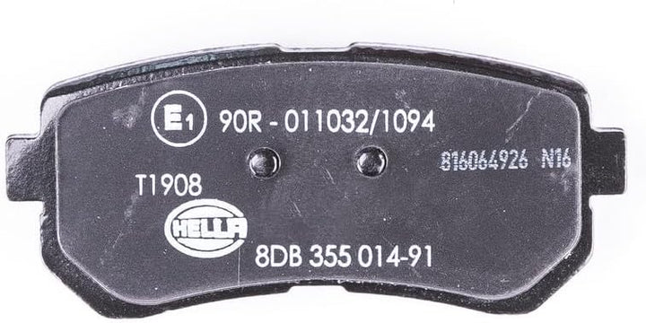 HELLA PAGID 8DB 355 014-911 Bremsbelagsatz - T1908 - Dicke/Stärke: 16.5mm - Bremssystem: Mando - mit