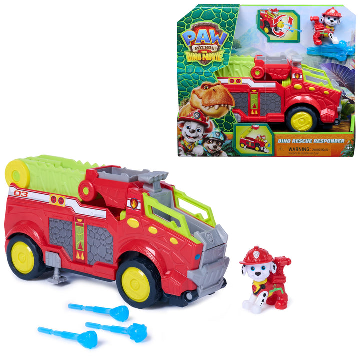 PAW PATROL: Der Dino Film, Marshalls extragrosses Dino-Rettungs-Feuerwehrauto, 26cm Fahrzeug inkl. M