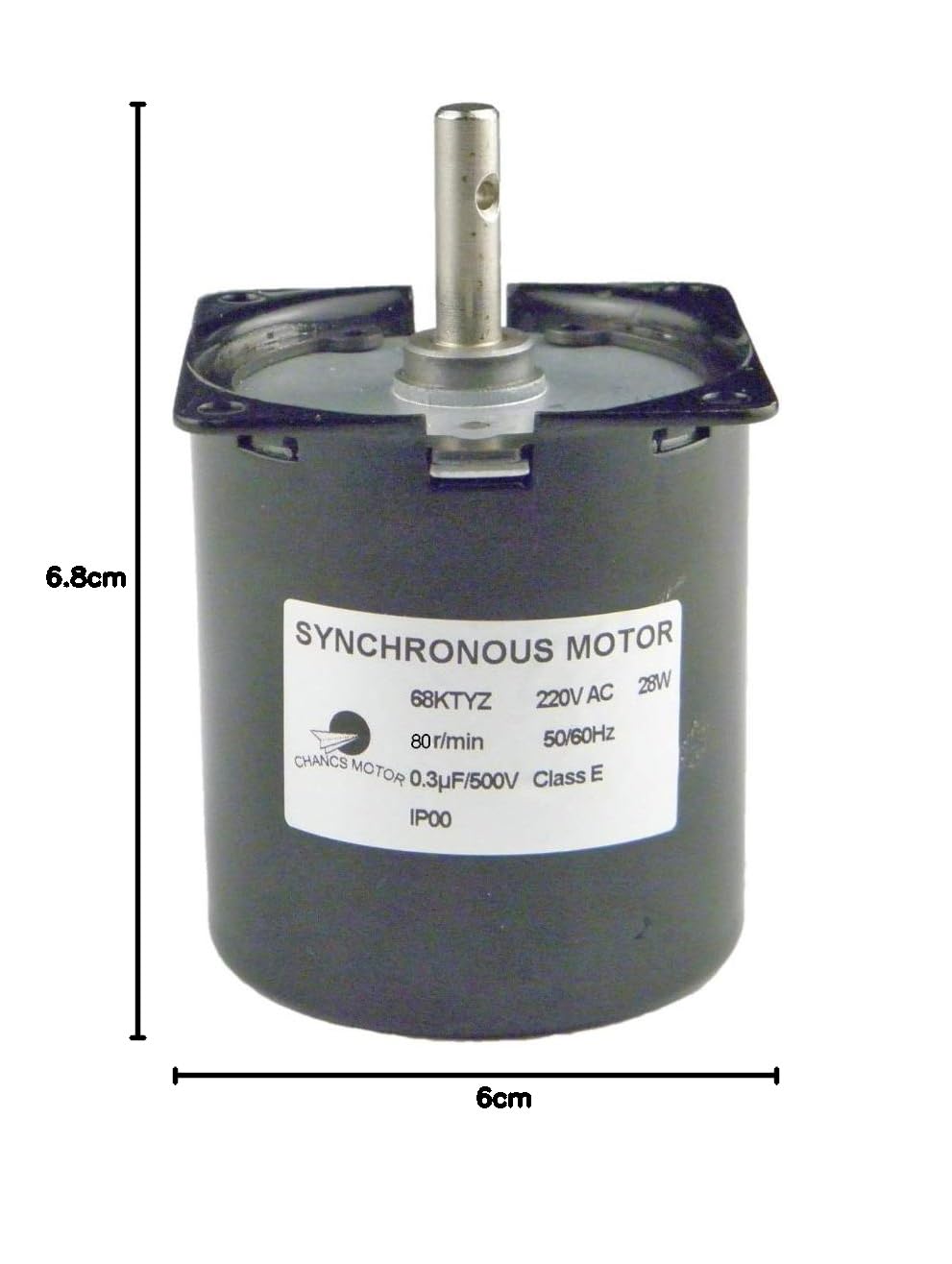 CHACNS Untersetzungsmotor umsteuerbar 68KTYZ 220V AC 80r/min Getriebemotor Synchron-Drehmoment 4Kgf.