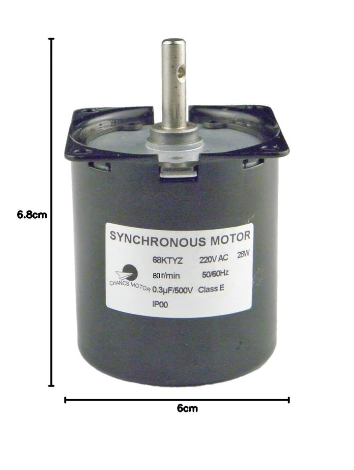 CHACNS Untersetzungsmotor umsteuerbar 68KTYZ 220V AC 80r/min Getriebemotor Synchron-Drehmoment 4Kgf.