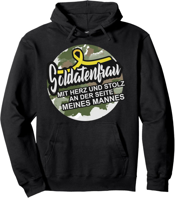 Soldatenfrau mit Stolz und Herz an der Seite meines Mannes Pullover Hoodie