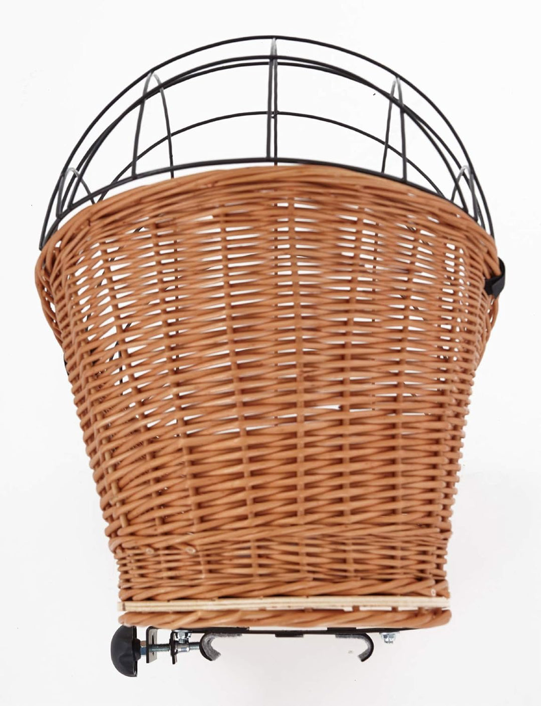Tigana - Hundefahrradkorb für Gepäckträger aus Weide Natur 56 x 36 cm mit Metallgitter Tierkorb Hint