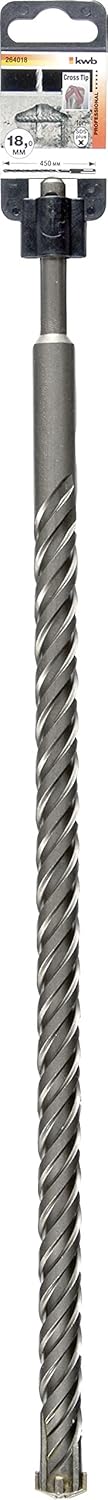 kwb Cross-Tip Hammerbohrer 264018 Professional mit SDS Plus Aufnahme (Ø = 18 mm, L = 450 mm, AL = 40
