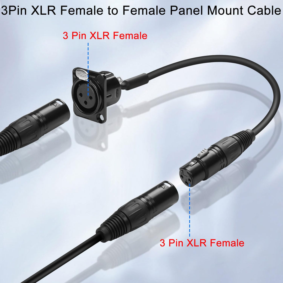 QIANRENON xlr Festmontage-Kurz-Kabel-Adapter für Lautsprecher und Mixer, 35cm