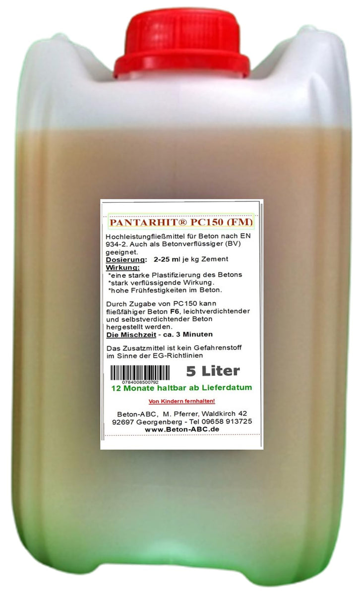 5 L Hochleistungsfliessmittel - Betonverflüssiger - PANTARHIT PC150