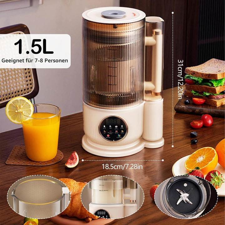 Nussmilchmaschine, Wandbrechender Maschine 1500 ml Automatische Sojamilch Maschine Smoothie und Saft