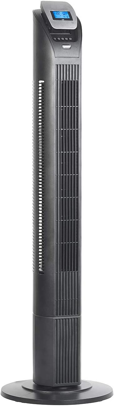 Sichler Haushaltsgeräte Turmventilator leise: 3-stufiger Design-Turmventilator mit Ionisator, 75°-Os