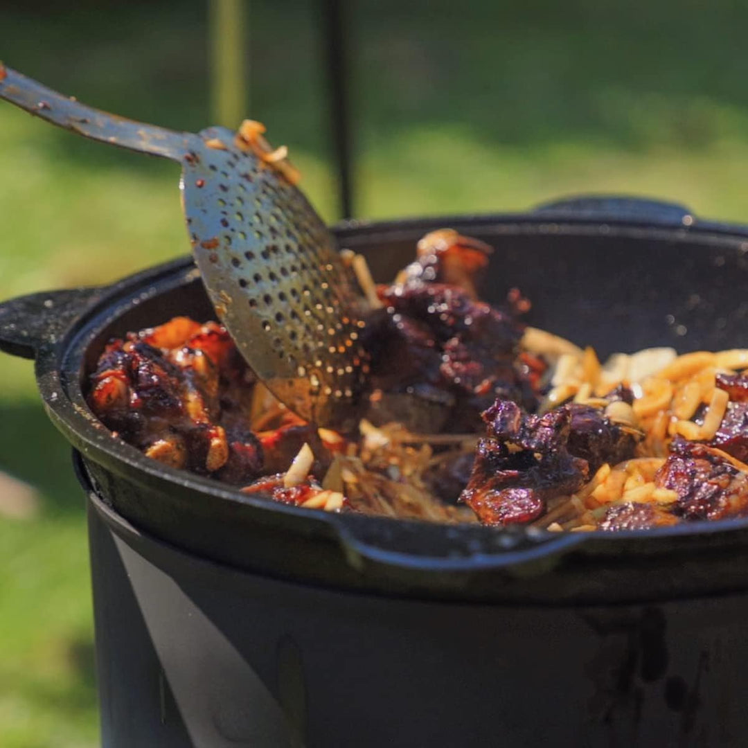 Kazan Topf aus Gusseisen mit Deckel, für Utschak geeignet, Outdoorküche Gulasch Kanone Kasan 6 Liter