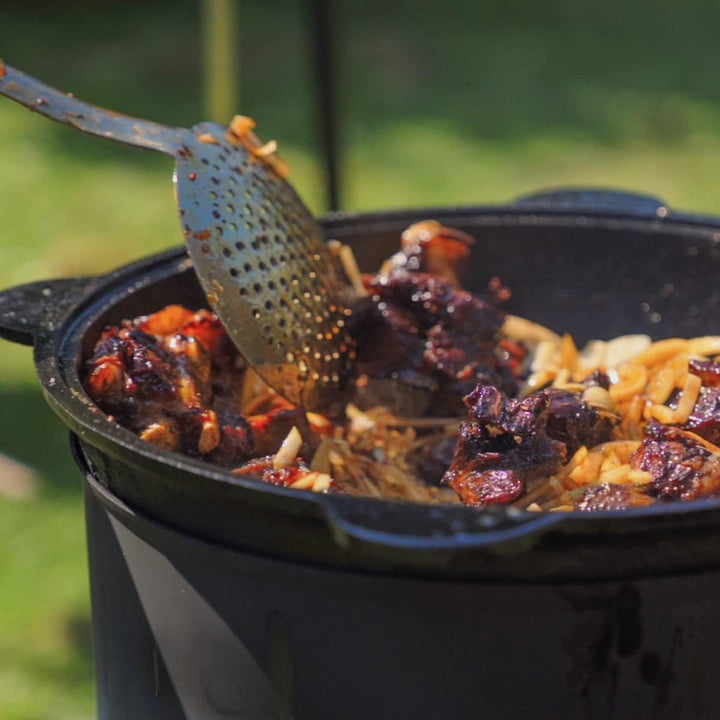 Kazan Topf aus Gusseisen mit Deckel, für Utschak geeignet, Outdoorküche Gulasch Kanone Kasan 16 Lite