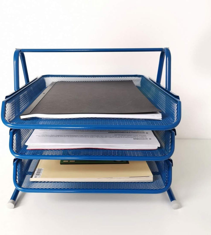 Leviatan Metall Ablage Ablagefächer | Büro Organizer Schreibtisch | Schubladen für Dokumente | 3 Sch