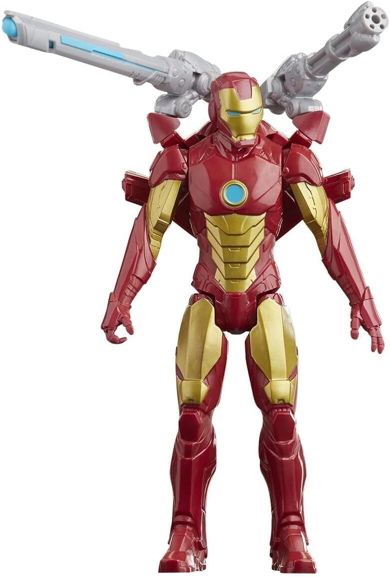 Hasbro E7380 Marvel Avengers Titan Hero Serie Blast Gear Iron Man, 30 cm grosse Figur, mit Starter,