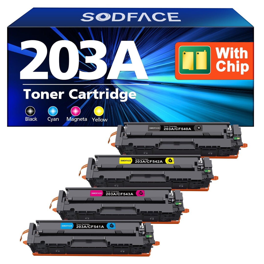 SODFACE 203A Kompatibel für HP 203X 203A Toner Set für Color Laserjet Pro MFP M281fdw M281fdn M280nw