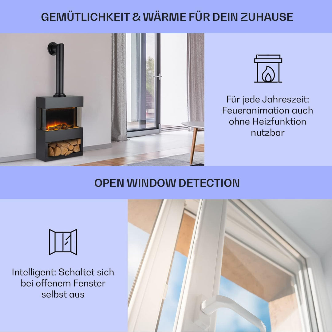 Klarstein Elektrokamin, Elektro Heizungen für Wohnzimmer & Innenräume, Elektrischer Kamin mit LED Fl