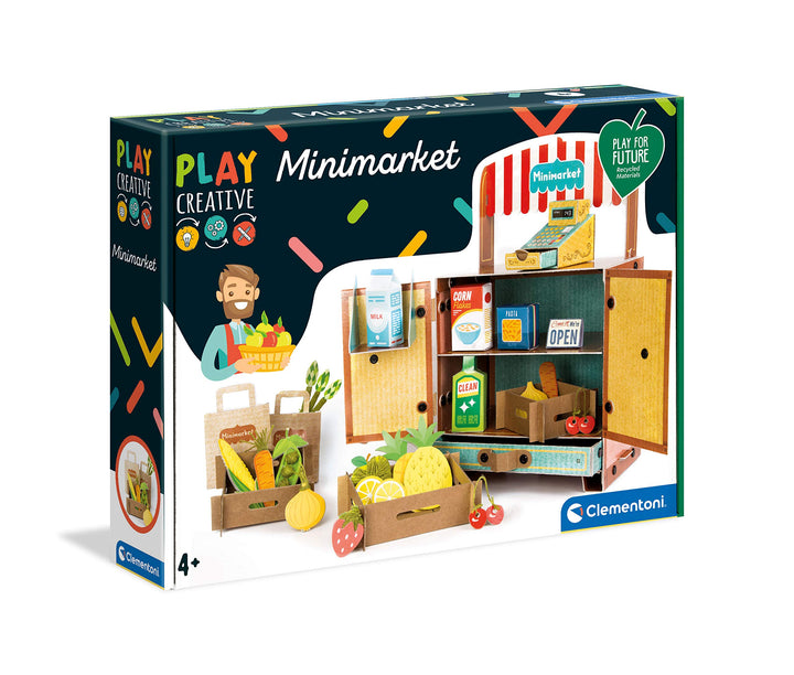 Clementoni 18550 – Play Creative – Minimarket – Made in Italy – Kunst-und Bastelset für Kinder ab 4