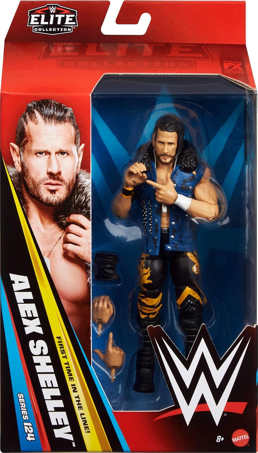 Mattel WWE Elite Actionfigur & Zubehör, Serie #124 Set, 15,2 cm grosses Sammlerstück Akex Shelley mi