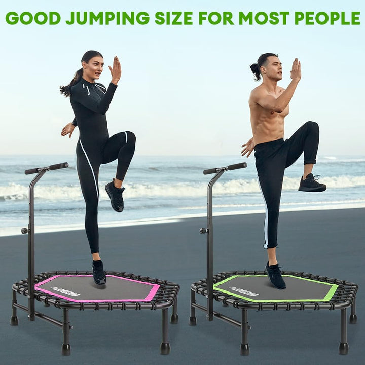 ONETWOFIT 114cm Trampolin Outdoor,Rückprall Trampolin für Erwachsene, Leises Mini Trampolin für das