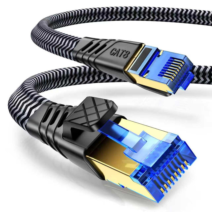 Cat 8 LAN Kabel 30m, 40Gbps Netzwerkkabel 2000MHz Gigabit Hochgeschwindigkeits Internetkabel, Flach