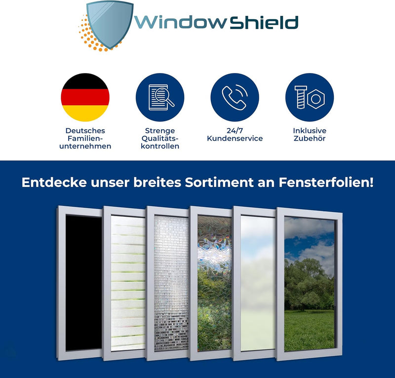 WindowShield® | UV-Schutz Sonnenschutzfolie Fenster innen oder aussen | Spiegelfolie Selbstklebend |