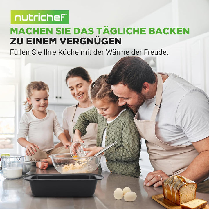NutriChef 6er-Set Kastenformen – Premium Antihaft-Brotbackformen aus lebensmittelechtem Karbonstahl