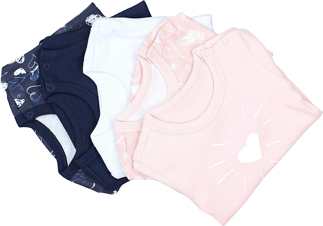 TupTam Baby Body Langarm Mädchen – 5er Pack Unifarbene Body Baby aus Baumwolle – OEKO-TEX zertifizie