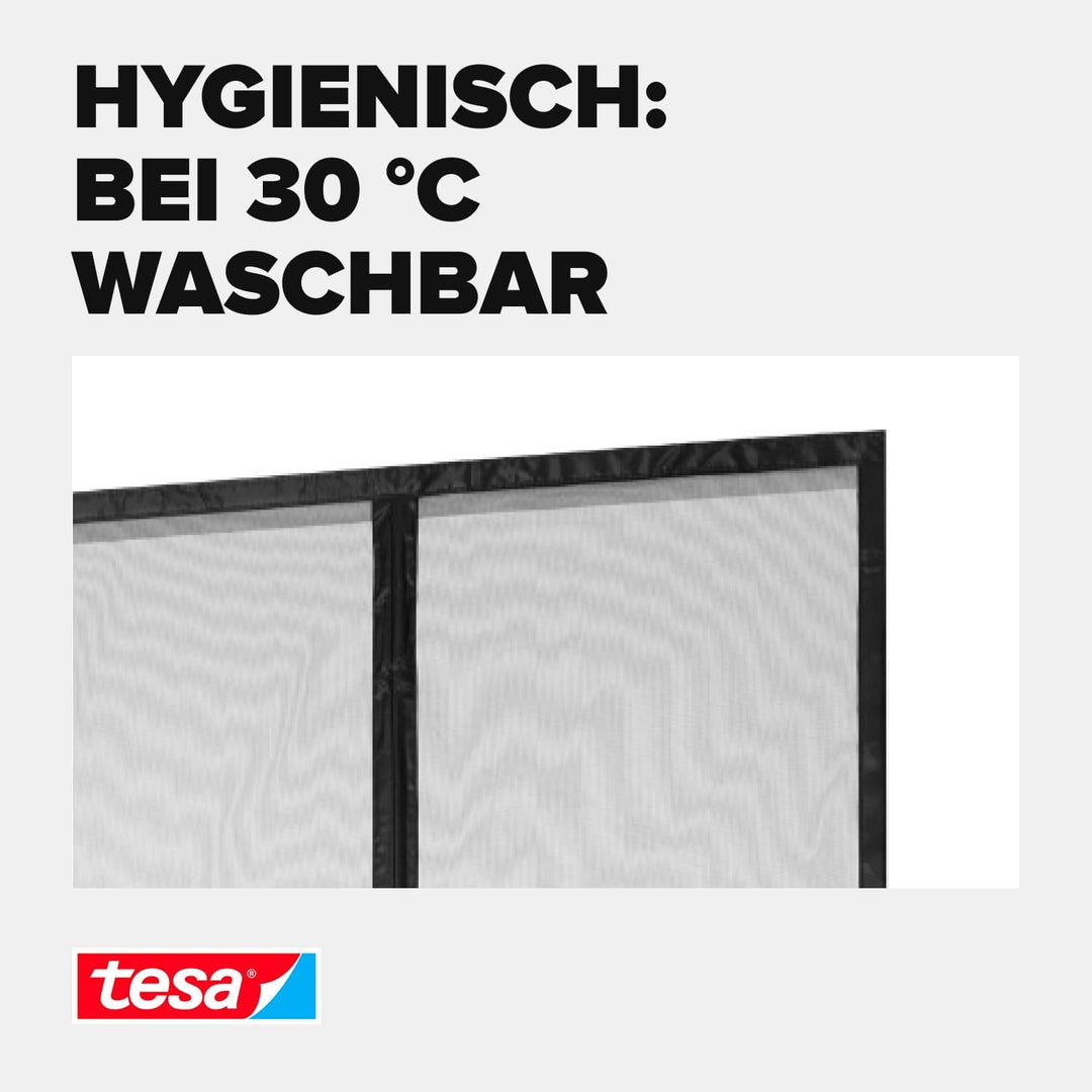 tesa INSECT STOP Magnetvorhang XL - 2,4 m x 1,2 m Anthrazit 120 cm x 240 cm, 120 cm x 240 cm