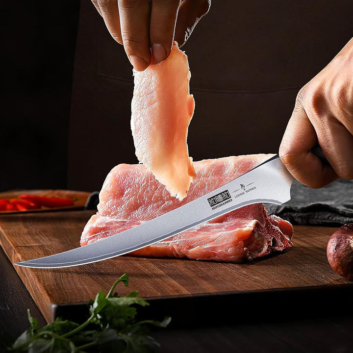HOSHANHO Filetiermesser 23cm Küchenmesser, Profi Fischmesser und Ausbeinmesser, Fischfiletmesser Ult
