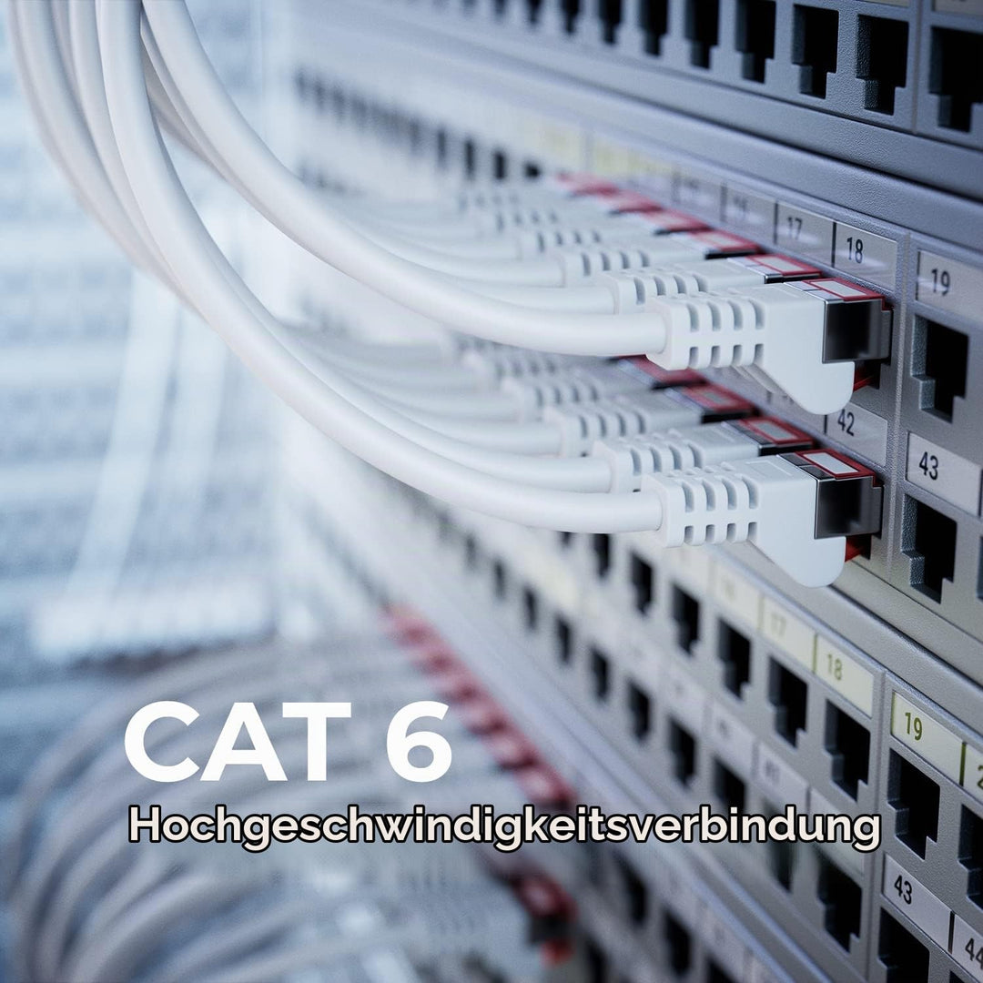 deleyCON 50m CAT6 Patchkabel S/FTP PIMF Schirmung CAT-6 RJ45 LAN DSL Netzwerkkabel Ethernetkabel Swi