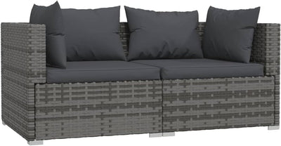 Gecheer 2-Sitzer-Sofa mit Kissen Terrassensofa Gartensofa Ecksofa Lounge Gartensofa Gartenmöbel Gart