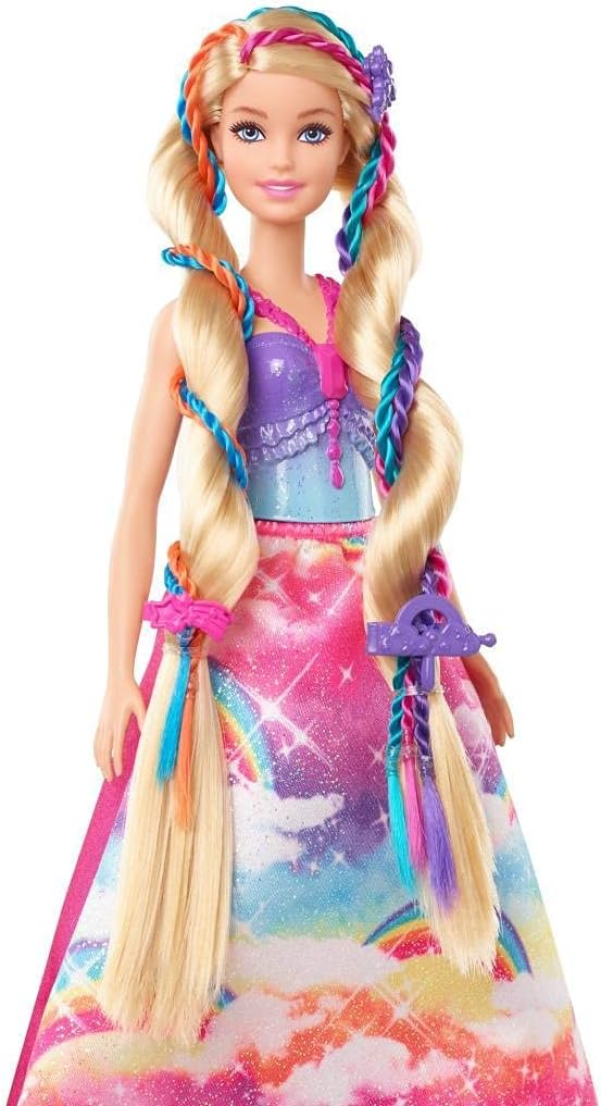 Barbie GTG00 - Dreamtopia Flechtspass Prinzessin Haarstyling Puppe mit Zubehör, Geschenk für Kinder
