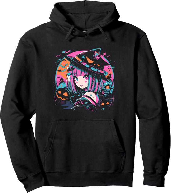Anime Mädchen im Hexen Kostüm Manga Pullover Hoodie