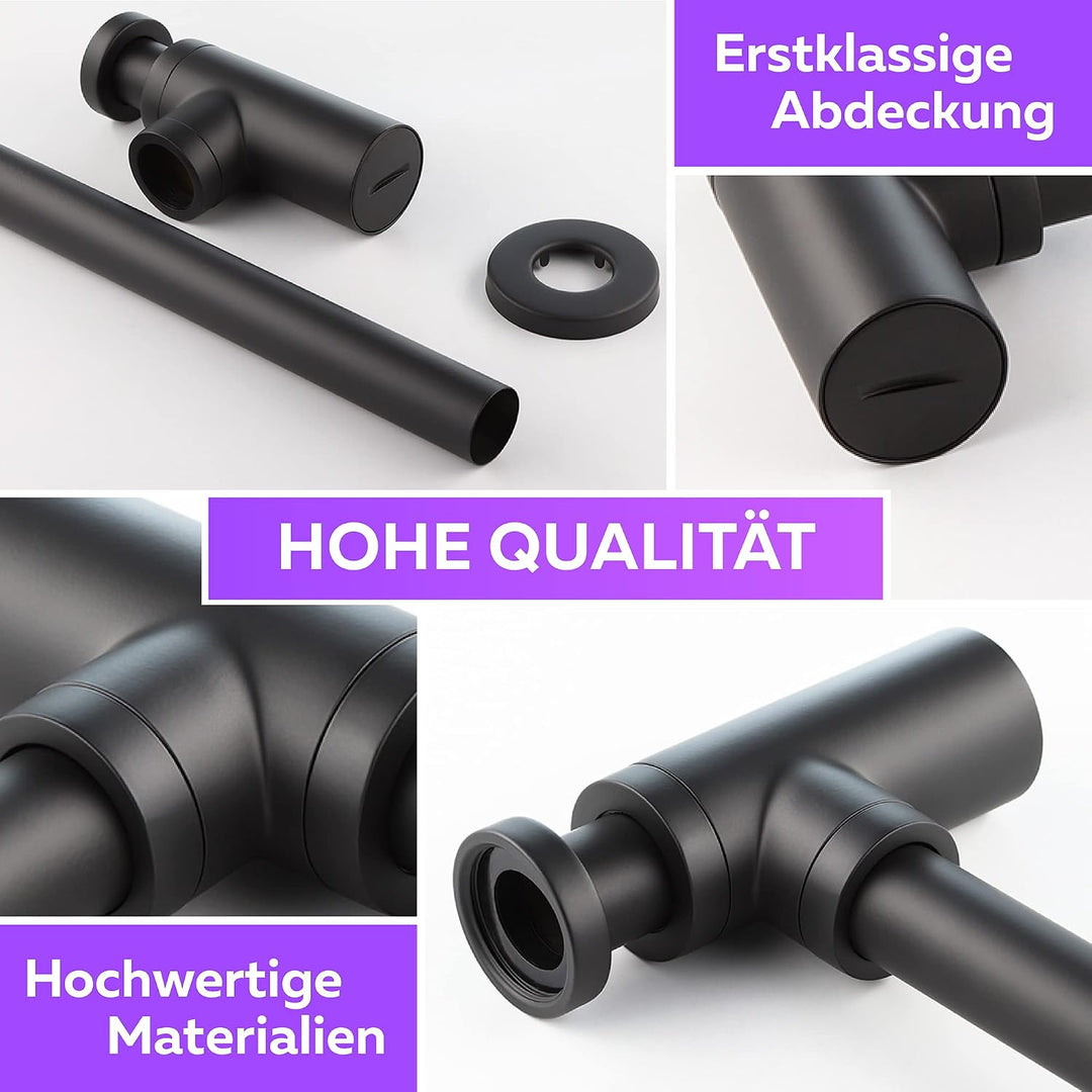 M. ROSENFELD HOME Design Siphon Waschbecken – Universeller Röhrensiphon 1 1/4" für Waschtisch, Geruc