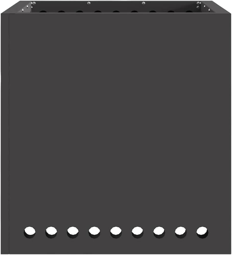 Rauchfreier Feuerkorb Schwarz 48 x 48 x 50 cm Stahl für Garten, Terrasse, Aussende