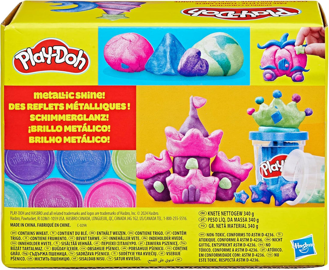 Play-Doh 6er-Pack Funkelknete, besondere Farben mit Glitzer, für mehr Kreativität und fördert die Fe