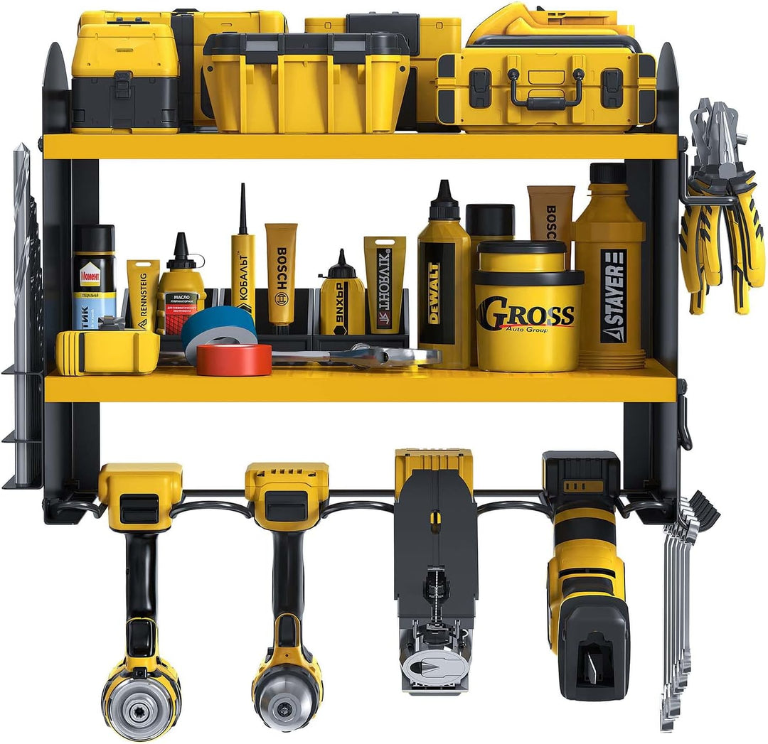 Power Tool Organizer Werkzeugspeicher bohrer Aufbewahrung Wandmontage 4 Steckplätze Heavyduty Elektr
