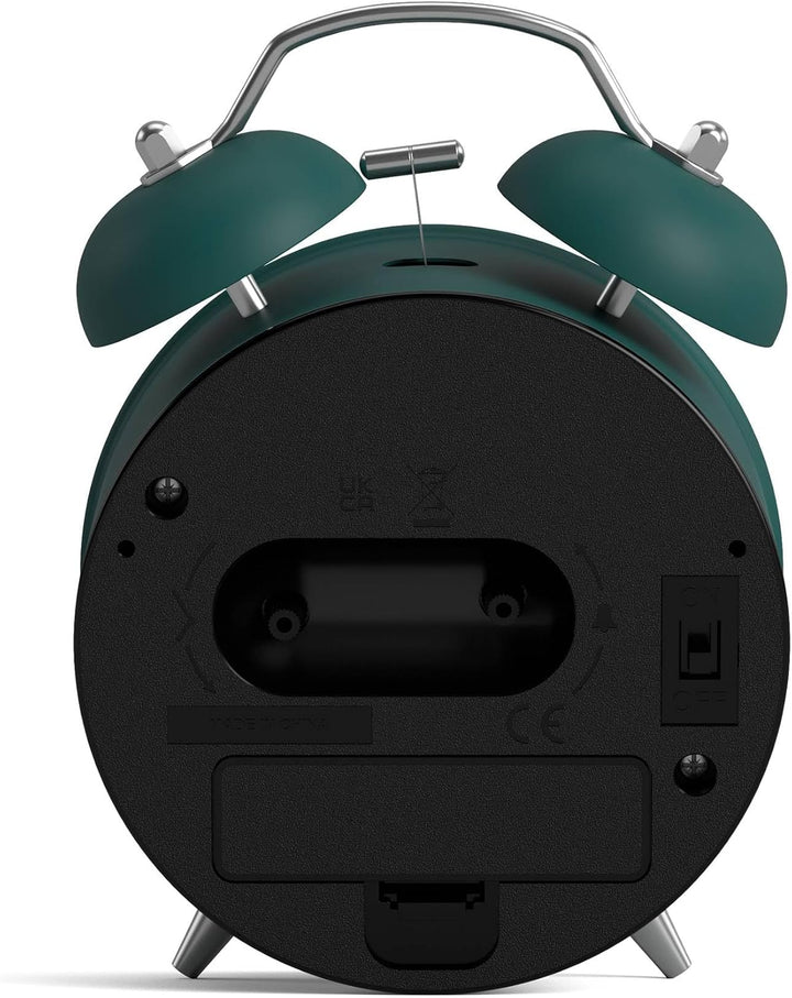 NEWGATE ® Charlie Bell Echo Alarm – Kleiner moderner Nachttischwecker – Schlafzimmerzubehör – Wecker