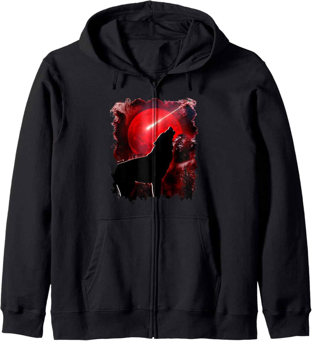 Wolf Red Moon Japan Otaku Anime und Manga Kapuzenjacke